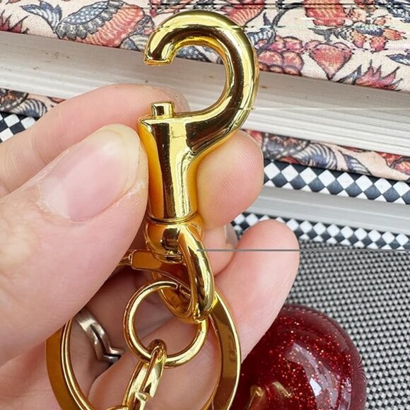 Large Red Cherries Bag Charm Keychain - Picture 6 of 7